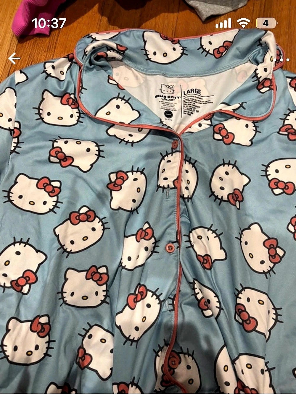 Hello Kitty Pajama Set Blue & Red Large